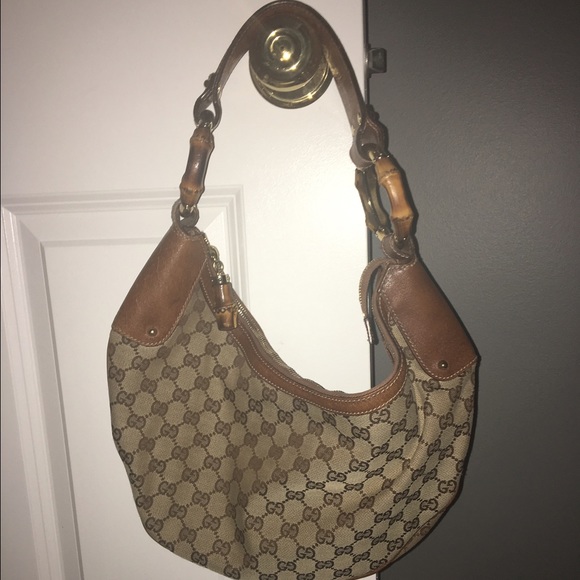 Gucci bamboo/leather detail hobo handbag - Picture 1 of 4